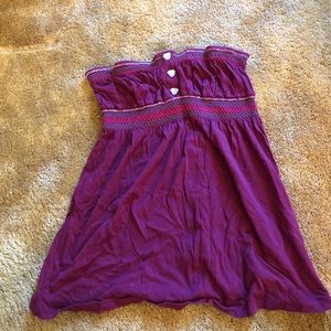 Purple strapless top